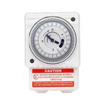 Real Instruments FM/1 QT Quartz Analog Manual Time Switch FM1 AC 240V Daily Dial Base Mounting Programmable Electronic Timer Switch, White