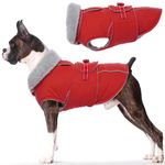 Lelepet Warm Dog Coat Reflective Dog Fleece Vest Waterproof Dog Jacket Windproof Dog Winter Coat Dog Cold Weather Coats with Adjustable Buckle Large Dog Coat Dog Snowsuit Dog Coat for Large Dogs, L