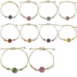 CENRONG Friendship Bracelets for Girls, 10 pack Braided Bracelets Adjustable Handmade Braided Bracelet Jewellery Party Bag Fillers for Kids Children (10PCS Colorful flowers)