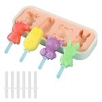 Skytail Popsicle Mold with 6 Sticks & Lid for Kids Baby Cute Shapes Silicone Popsicle Molds Making Cakesicle Kulfi Maker Chocolate Cake Pops Ice Cream Frozen Treats Popsicle Maker Homemade DIY Set