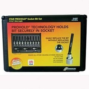 Bondhus 31037 Socket Star Bit Tool Set with Sockets, 2", 13 Piece