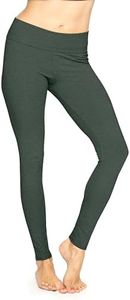 Women's Cotton Foldover Full Length Leggings Charcoal Gray 2X