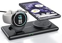 Wireless Charger for Google Pixel Watch (Not for Pixel Watch 2), 2 in 1 Wireless Charging Station Stand for Google Pixel 8 Pro/8/Fold/Pixel 7/7A/7 Pro/6/6 Pro/5/4, Pixel Buds Pro(No Adapter)