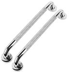 Miluoou 2 PCS Anti Slip Shower Grab Bar Handle, 20 Inch Chrome SUS 304 Stainless Steel Grab Bars of Bathroom Knurled Balance Bar, Safety Hand Rail Support, Handicap Elderly Injury Senior Assist Bath