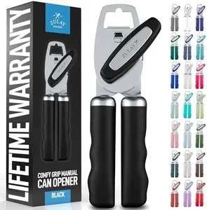Zulay Kitchen Manual Can Opener with Bottle Opener & Turn Knob - Black