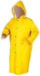 MCR Safety 600CL 49" Commodore PVC/Non-Woven Polyester/Nylon Rain Coat with Cape Vented Back & Detachable Hood, Yellow, Large