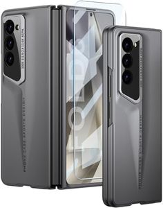 Wibrthz Funda para Samsung Galaxy Z Fold 6 con Protector de Pantalla, Diseño de Superdeportivo de Lujo, PC Dura Ultrafina a Prueba de Golpes Antiarañazos Carcasa para Samsung Z Fold 6(Gris)