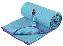 Heathyoga Hot Yoga Towel Non Slip, Microfiber Non Slip Yoga Mat Towel, Exclusive Corner Pockets Design, Dual-Grip, Sweat Absorbent, Perfect for Hot Yoga, Bikram, Pilates and Yoga Mats