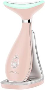 Massager per viso elettrico Antirughe, massaggiatore di bellezza per il viso e il collo, Massager del dispositivo tonificante per il viso, Ricaricabile USB portatile (Rosa)