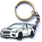 Whitaker World LLC Metal keychain, WRX accessories, STI accessories, WRX, STI, WRX keychain, WRX gift, compatible with Subaru (Ceramic White), Small