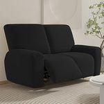 FANSU Recliner Chair Covers 2 Seater for Armchairs with Pockets, Stretch Recliner Slipcover for Electric Chair, Sofa Covers Furniture Protector for Living Room (2 Seater,black)