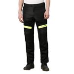 TVS Racing Riding Pant for Men: Pant for Men Biker with CE Level-2 Knee Armor, High-Abrasion Resistance, Day-Night Reflective Safety, Adjustable Comfort Fit, and Mesh for Ventilation (Black/Neon-XL)