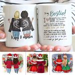 Custom Best Friend Mugs for Women, Choose Name Personalized Friendship Coffee Mug for Bestie BFF, Galantine's Day Gift, Long Distance Friendship, Xmas Birthday Gifts 11oz/15 oz Mug