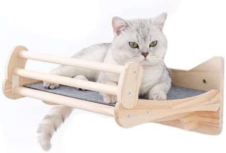 MIUZMORE Cat Wall Shelves - Pine Walkways Including Bed and Scratch Mat - Wall Furniture for Cats