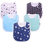 KiddyStar Double Layer Baby Bibs | Ideal For Drooling, Teething, Feeding Infants | Organic Cotton, Thick, Snap Closure