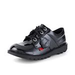 Kickers Youth Unisex Kick Lo Shoes | Extra Comfort For Your Feet | Added Durability, Patent Black, 5 UK