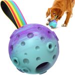 HETOO Interactive Dog Toys,Natural Rubber Dog Balls on a Rope,Dog Treat Ball Dispenser Puzzle Dog Ball Keep them Busy,Reduces Anxiety Boredom Dog Chew Toys,Refillable Homemade Freezable Dog Food Ball