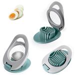 Egg Slicer-Egg Slicer for Boiled Eggs,Egg Slicer with Stainless Steel,Multifunctional Egg Cutter for Evenly Slicing Boiled Eggs Ham Kiwi Banana and Strawberry(Green)