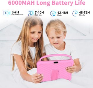 VASOUN 10-Inch Kids Tablet – Pink, Child-Friendly Android Device