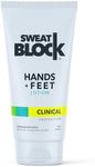 SweatBlock CLINICAL STRENGTH Antiperspirant Lotion for Hands & Feet - Perfect for Sweaty Palms, Foot Sweat & Odor. Hyperhidrosis Treatment & Anti Sweat Lotion for Men & Women. Safe & Effective, Non-irritating, & Dermatologist Tested