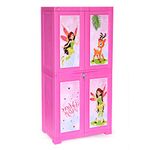 Cello Novelty Big Fairy Kids Plastic Cupboard with 3 Shelves(Pink)
