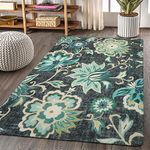 Lahome Floral Living Room Rug - 3x5 Area Rugs for Bedroom Machine Washable Non-Slip Throw Kitchen Entryway Rug Soft Paisley Print Distressed Floor Capet for Office Laundry Room Dining Room Bathroom