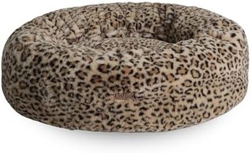 UnHide Floof Pet Bed - XL (40"x14") - Extra Soft Dog Bed - Removable Faux Fur Cover - Machine Washable - Helps Ease Pet Anxiety & Provides The Perfect Sleep - Leopard