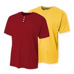 LAZYCHUNKS Henley Neck Men's Tshirt | Men's Cotton Plain Half Sleeves Slim Fit T-Shirt | Solid Colors | Summer Wear | Combo of 2 Tshirts - Multicolor