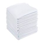 BUYGOO 15PCS Mens White Cotton Handkerchiefs Large Pocket Squares Hankies for Men, Mens Hankerchieves Mens Cotton Handkerchiefs Mens White Handkerchiefs for Men Cotton Squares Hankies Gents, 40 x 40cm