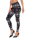 HDE Trendy Design Workout Leggings - Fun Fashion Graphic Printed Cute Patterns, Get Lit, M