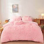 Fluffy Pink Faux Fur Comforter Cove