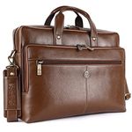 HAMMONDS FLYCATCHER Genuine Leather Office Bag for Men, Stylish 15.6 Inch Laptop Bag for Men with Multiple Compartments, this Leather Bag for Men has Adjustable Strap - 1 Year Warranty - Brushwood