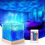 4INFANTSONLY Ocean Wave Water Night Light Projector 3D Water Wave Effect, Projector Lights Ocean Wave, Romantic LED Light Projector, Crystal Table Lamp for Home Decor