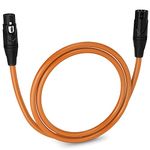 LyxPro 3 Feet XLR Microphone Cable Balanced Male to Female 3 Pin Mic Cord for Powered Speakers Audio Interface Professional Pro Audio Performance and Recording Devices - Orange