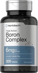 Horbaach Triple Action Boron Complex 6 mg Supplement Tablets | 300 Vegetarian, Non-GMO & Gluten Free