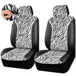 CAR PASS Zebra Fluffy Seat Covers Two Front, with Bling Diamond Warm Winter Fuzzy Soft Wool Leather Seat Protection Plush Interior Sets Universal Fit Car SUV Trucks Van Cute Women Girl, Zebra Print