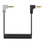 SeCro 3.5mm TRS to TRRS Adapter Cable - Microphone Cable 1/8 Male to Male Coiled Right Angle Mic Cord Compatible For Smartphone Tablets with Rode SC7 VideoMic BOYA and More External Mic