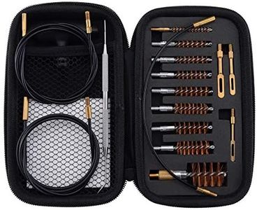 BOOSTEADY Gun Cleaning Kit .17 .22/.223/5.56MM .243 .280 .30 .357/9MM .40 .45 12GA Multi-Caliber Phosphor Bristle Bore Brushes with Flexible Threaded Bore Cleaning Coated Cables in Zippered Case