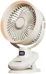 Greheywos Oscillating Table Fan, Small USB Air Circulator Fan with Battery Operated, 6.5'' Super Quiet Desk Fan with 5 Speeds, 8H Timer, Suitable for Home Office Camp Travel (White)