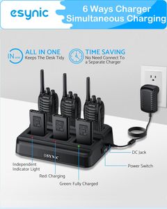 eSynic 6-Pack Walkie Talkies – Long Range Two-Way Radios