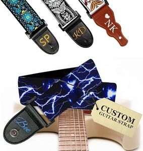 Art Tribute Personalized Guitar Strap Lightning, including - 2 Picks + Strap Locks Add Your Text and We Make It Especially For You Get Your Own Personalized Guitar Strap, No Shipping Cost!