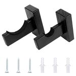 2 PCS Baseball Bat Stands, Wood Baseball Bat Display Holder Baseball Bat Rack Baseball Bat Wall Mount for Softball Hockey Baseball Stick (Black)