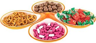 Southern Homewares Candy Nuts Snacks Food Party Plate Dish 2 Piece Design 4 Compartments