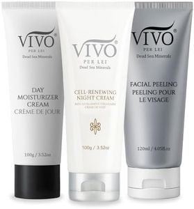 Vivo Per Lei Dead Sea Day Cream - Night Cream and Facial Peeling - Set of 3 - Anti Aging Skin Care For Men and Women- 11.09 FL OZ