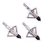 Allen Company Velox Compact Stainless Steel Crossbow Broadhead - 100 Grain, 1.25 inches Cutting Diameter, One Size, Metal