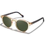 CARFIA Mens Sunglasses Retro Polarised Eyewear UV400 Protection Round Frame in Acetate