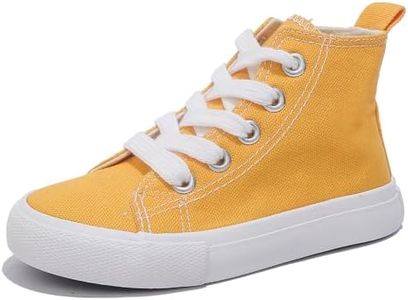 Boys and Girls' high top Frenulum Canvas Lightweight Shoes,Athletic Running Classic Sneakers (Yellow, Toddler, Women, 7, Numeric, US Footwear Size System, Narrow)