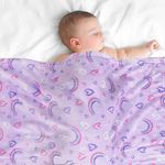 softan Rainbow Blanket for Babies, Babys Throw Blanket for Boys and Girls Soft Cozy Flannel, Cute Toddler Nap Blanket for Sofa Couch Bed, Soft Plush Warm Receiving for Newborns, 30x40 Inch