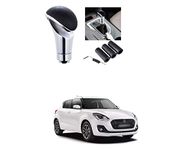 PRIKNIK Black Car Gear Shifter Lever Manual Modified Shifter Knob Handle Shift Lever Fit with 8mm 10mm 12mm Adapters Compatible with M-aruti S-wift