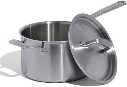 Made In Cookware - 4 Quart Stainless Steel Saucepan with Lid - 5 Ply Stainless Clad Sauce Pan - Professional Cookware - Crafted in Italy - Induction Compatible